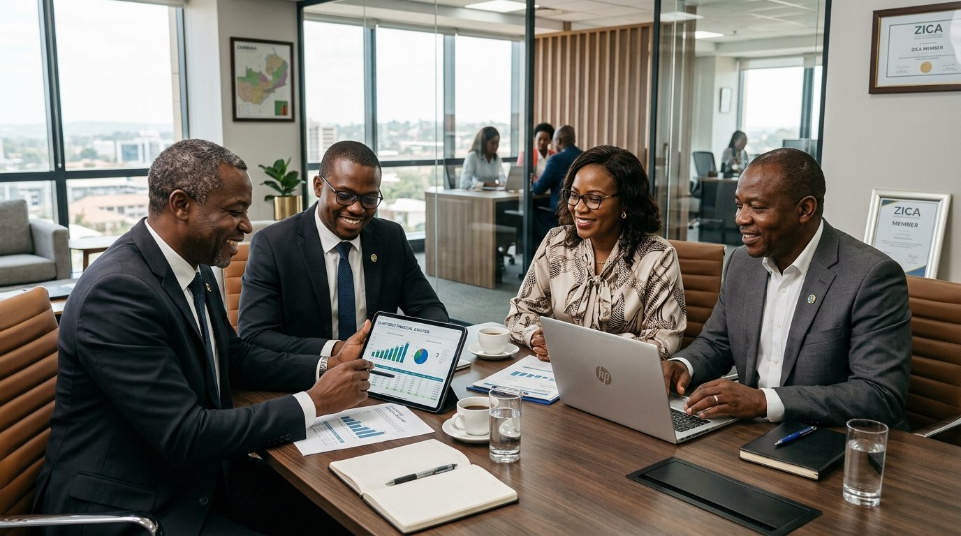 Zambian family business owners consulting with Chartered Accountants